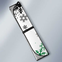 Jordan Christmas Auto Sun Shade with Santa Snow Village Green and Black Snowflake Tree Pattern - Wonder Print Shop