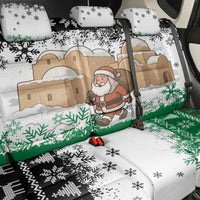 Jordan Christmas Back Car Seat Cover with Santa Snow Village Green and Black Snowflake Tree Pattern - Wonder Print Shop