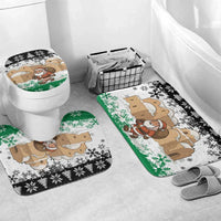 Jordan Christmas Bathroom Set with Santa Snow Village Green and Black Snowflake Tree Pattern - Wonder Print Shop