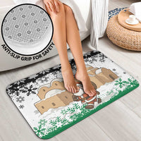 Jordan Christmas Bathroom Set with Santa Snow Village Green and Black Snowflake Tree Pattern - Wonder Print Shop