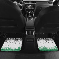 Jordan Christmas Car Mats with Santa Snow Village Green and Black Snowflake Tree Pattern - Wonder Print Shop