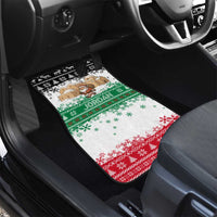 Jordan Christmas Car Mats with Santa Snow Village Green and Black Snowflake Tree Pattern - Wonder Print Shop