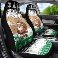 Jordan Christmas Car Seat Cover with Santa Snow Village Green and Black Snowflake Tree Pattern - Wonder Print Shop