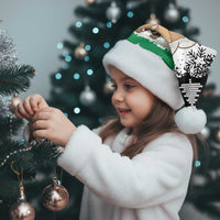 Jordan Christmas Santa Hat with Santa Snow Village Green and Black Snowflake Tree Pattern - Wonder Print Shop