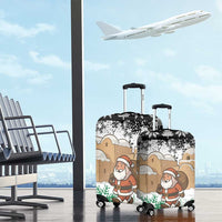 Jordan Christmas Luggage Cover with Santa Snow Village Green and Black Snowflake Tree Pattern - Wonder Print Shop