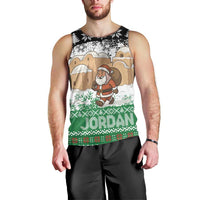 Jordan Christmas Men Tank Top with Santa Snow Village Green and Black Snowflake Tree Pattern - Wonder Print Shop