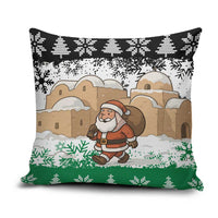 Jordan Christmas Pillow Cover with Santa Snow Village Green and Black Snowflake Tree Pattern - Wonder Print Shop