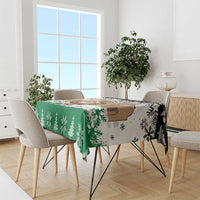 Jordan Christmas Tablecloth with Santa Snow Village Green and Black Snowflake Tree Pattern - Wonder Print Shop