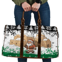 Jordan Christmas Travel Bag with Santa Snow Village Green and Black Snowflake Tree Pattern - Wonder Print Shop
