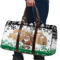 Jordan Christmas Travel Bag with Santa Snow Village Green and Black Snowflake Tree Pattern - Wonder Print Shop