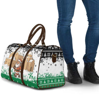 Jordan Christmas Travel Bag with Santa Snow Village Green and Black Snowflake Tree Pattern - Wonder Print Shop