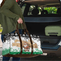 Jordan Christmas Travel Bag with Santa Snow Village Green and Black Snowflake Tree Pattern - Wonder Print Shop
