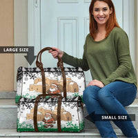 Jordan Christmas Travel Bag with Santa Snow Village Green and Black Snowflake Tree Pattern - Wonder Print Shop