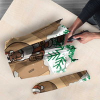 Jordan Christmas Umbrella with Santa Snow Village Green and Black Snowflake Tree Pattern - Wonder Print Shop