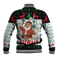 Kuwait Christmas Baseball Jacket with Santa Taking Selfie Kuwait Towers Reindeer and Snowflake - Wonder Print Shop