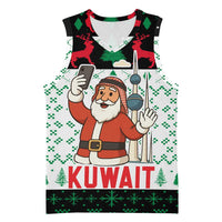 Kuwait Christmas Basketball Jersey with Santa Taking Selfie Kuwait Towers Reindeer and Snowflake - Wonder Print Shop