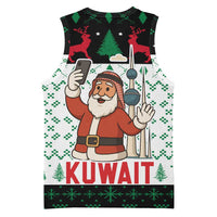 Kuwait Christmas Basketball Jersey with Santa Taking Selfie Kuwait Towers Reindeer and Snowflake - Wonder Print Shop