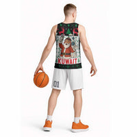 Kuwait Christmas Basketball Jersey with Santa Taking Selfie Kuwait Towers Reindeer and Snowflake - Wonder Print Shop