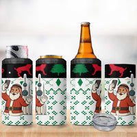 Kuwait Christmas 4 in 1 Can Cooler Tumbler with Santa Taking Selfie Kuwait Towers Reindeer and Snowflake - Wonder Print Shop
