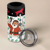 Kuwait Christmas 4 in 1 Can Cooler Tumbler with Santa Taking Selfie Kuwait Towers Reindeer and Snowflake - Wonder Print Shop