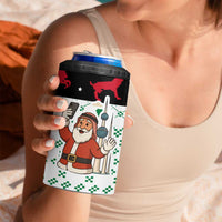 Kuwait Christmas 4 in 1 Can Cooler Tumbler with Santa Taking Selfie Kuwait Towers Reindeer and Snowflake - Wonder Print Shop
