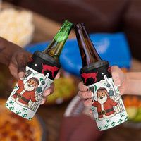 Kuwait Christmas 4 in 1 Can Cooler Tumbler with Santa Taking Selfie Kuwait Towers Reindeer and Snowflake - Wonder Print Shop