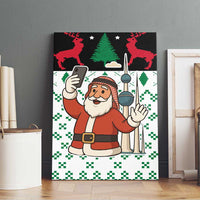 Kuwait Christmas Canvas Wall Art with Santa Taking Selfie Kuwait Towers Reindeer and Snowflake - Wonder Print Shop