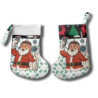 Kuwait Christmas Stocking with Santa Taking Selfie Kuwait Towers Reindeer and Snowflake - Wonder Print Shop