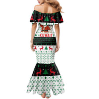 Kuwait Christmas Family Matching Mermaid Dress and Hawaiian Shirt with Santa Taking Selfie Kuwait Towers Reindeer and Snowflake - Wonder Print Shop
