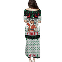 Kuwait Christmas Family Matching Puletasi and Hawaiian Shirt with Santa Taking Selfie Kuwait Towers Reindeer and Snowflake - Wonder Print Shop