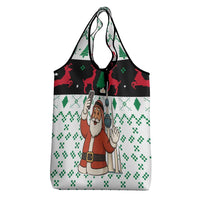 Kuwait Christmas Grocery Bag with Santa Taking Selfie Kuwait Towers Reindeer and Snowflake - Wonder Print Shop