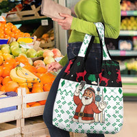 Kuwait Christmas Grocery Bag with Santa Taking Selfie Kuwait Towers Reindeer and Snowflake - Wonder Print Shop