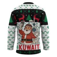 Kuwait Christmas Hockey Jersey with Santa Taking Selfie Kuwait Towers Reindeer and Snowflake - Wonder Print Shop