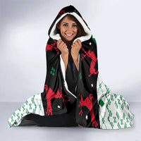Kuwait Christmas Hooded Blanket with Santa Taking Selfie Kuwait Towers Reindeer and Snowflake - Wonder Print Shop