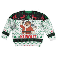 Kuwait Christmas Kid Ugly Christmas Sweater with Santa Taking Selfie Kuwait Towers Reindeer and Snowflake - Wonder Print Shop