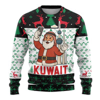 Kuwait Christmas Ugly Christmas Sweater with Santa Taking Selfie Kuwait Towers Reindeer and Snowflake - Wonder Print Shop