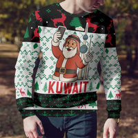 Kuwait Christmas Ugly Christmas Sweater with Santa Taking Selfie Kuwait Towers Reindeer and Snowflake - Wonder Print Shop