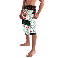 Kuwait Christmas Lavalava with Santa Taking Selfie Kuwait Towers Reindeer and Snowflake - Wonder Print Shop