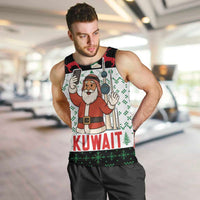 Kuwait Christmas Men Tank Top with Santa Taking Selfie Kuwait Towers Reindeer and Snowflake - Wonder Print Shop