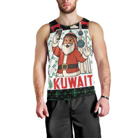 Kuwait Christmas Men Tank Top with Santa Taking Selfie Kuwait Towers Reindeer and Snowflake - Wonder Print Shop