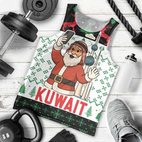 Kuwait Christmas Men Tank Top with Santa Taking Selfie Kuwait Towers Reindeer and Snowflake - Wonder Print Shop