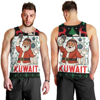 Kuwait Christmas Men Tank Top with Santa Taking Selfie Kuwait Towers Reindeer and Snowflake - Wonder Print Shop