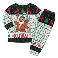 Kuwait Christmas Pajama Set with Santa Taking Selfie Kuwait Towers Reindeer and Snowflake - Wonder Print Shop