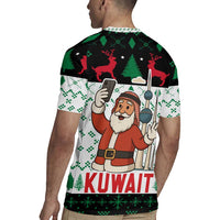 Kuwait Christmas Rugby Jersey with Santa Taking Selfie Kuwait Towers Reindeer and Snowflake - Wonder Print Shop