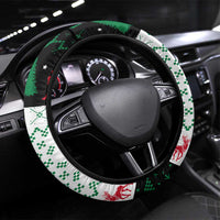 Kuwait Christmas Steering Wheel Cover with Santa Taking Selfie Kuwait Towers Reindeer and Snowflake - Wonder Print Shop