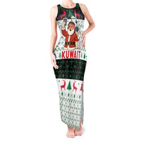 Kuwait Christmas Tank Maxi Dress with Santa Taking Selfie Kuwait Towers Reindeer and Snowflake - Wonder Print Shop