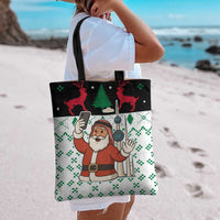 Kuwait Christmas Tote Bag with Santa Taking Selfie Kuwait Towers Reindeer and Snowflake - Wonder Print Shop