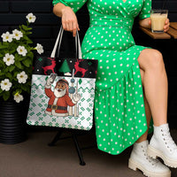 Kuwait Christmas Tote Bag with Santa Taking Selfie Kuwait Towers Reindeer and Snowflake - Wonder Print Shop