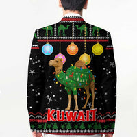 Kuwait Christmas Blazer with Camel in Festive Ornaments Snowflakes and Green Red - Wonder Print Shop
