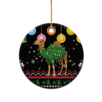 Kuwait Christmas Ceramic Ornament with Camel in Festive Ornaments Snowflakes and Green Red - Wonder Print Shop